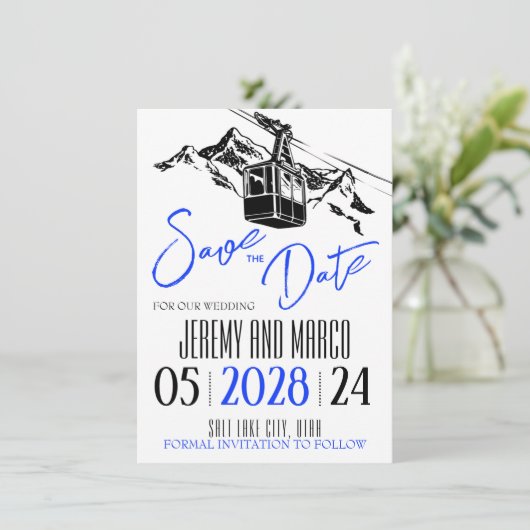 Liebe Royal Blue Save The Date (Stehend Vorderseite)