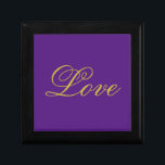 Liebe Royal Lila Calligraphy Erinnerungskiste<br><div class="desc">Sie können die Schriftart und Farben leicht ändern. Sie können auch Ihr Logo und das Hintergrundbild hinzufügen,  wie Sie möchten.</div>