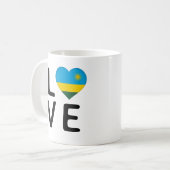 Liebe - Ruanda-Flagge Kaffeetasse (Vorderseite Links)