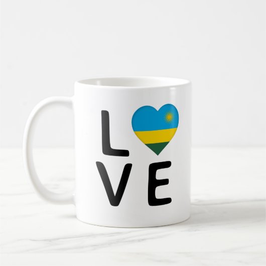 Liebe - Ruanda-Flagge Kaffeetasse (Links)