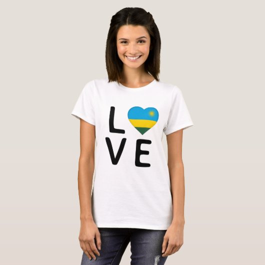 Liebe - Ruanda-Flagge T-Shirt (Vorne ganz)