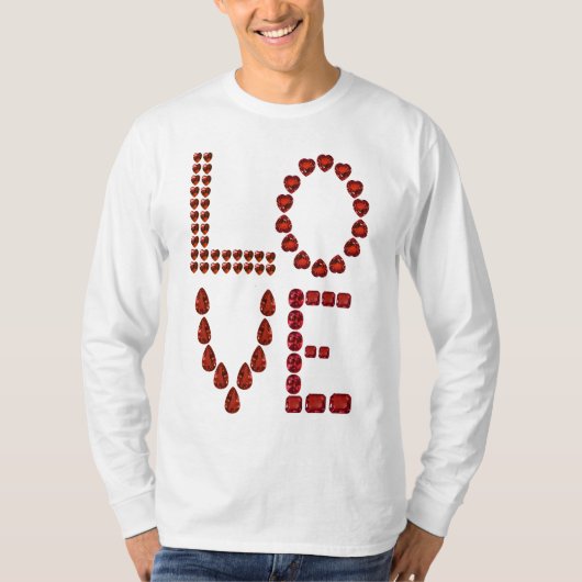 Liebe - Ruby Gemstone Lettern T-Shirt (Vorderseite)