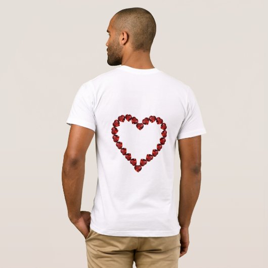 Liebe - Ruby Gemstone Lettern T-Shirt (Schwarz voll)