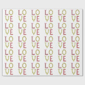 Liebe - Ruby und Gelbe Zitronenbeize Lettern Geschenkpapier (Flach)