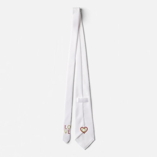 Liebe - Ruby und Gelbe Zitronenbeize Lettern Krawatte (Rückseite)