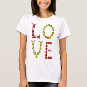 Liebe - Ruby und Gelbe Zitronenbeize Lettern T-Shirt