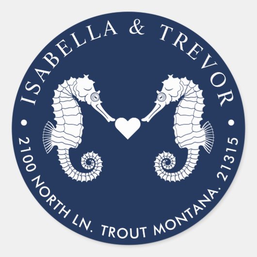 Liebe | Rücksendeadresse der Seestreitkräfte mit z Runder Aufkleber (Vorderseite)