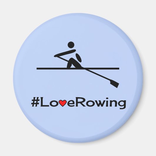 Liebe Rudertitel blau Magnet (Vorne)