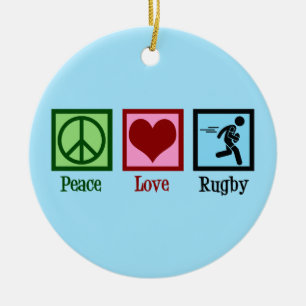 Liebe Rugby Keramik Ornament