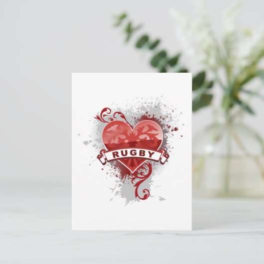 Liebe Rugby Postkarte (Stehend Vorderseite)
