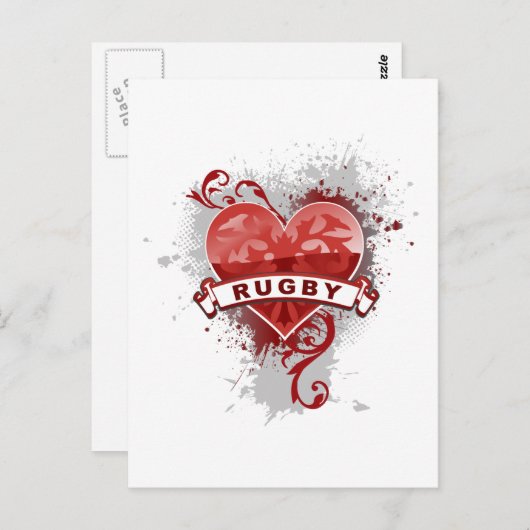 Liebe Rugby Postkarte (Vorne/Hinten)
