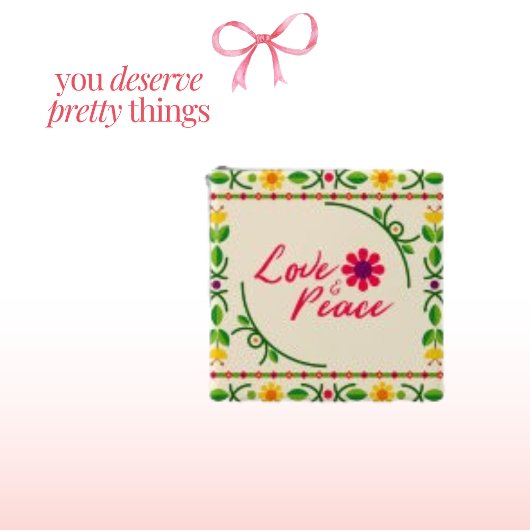 Liebe & Ruhe, Gelbe Blume Blätter Blumenrahmen Button