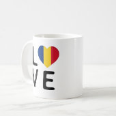 Liebe - Rumänische Flagge Kaffeetasse (Vorderseite Links)