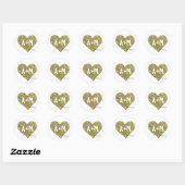 Liebe rund Aufkleber mit Goldherz (Blatt)