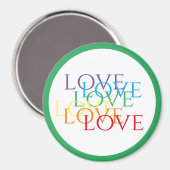 LIEBE Runde Magnet / Grün (Vorderseite/Rückseite)