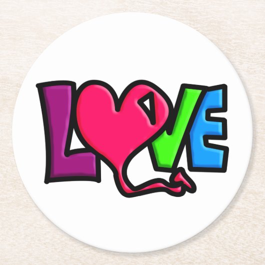 Liebe Runder Pappuntersetzer (Vorderseite)