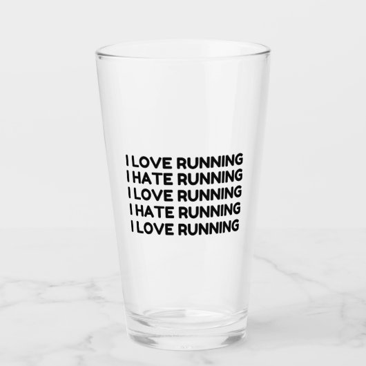 LIEBE RUNNING HATE RUNNING GLAS (Vorderseite)