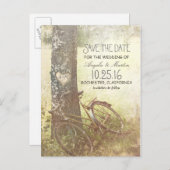 Liebe rustikal Vintag Save the Date Postkarte (Vorne/Hinten)