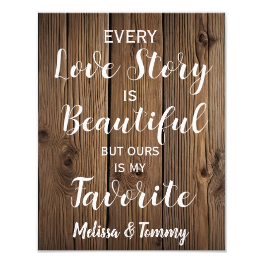 Liebe Rustikale Hochzeit Fotodruck (Vorne)