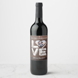 Liebe Rustikales Foto Weinetikett