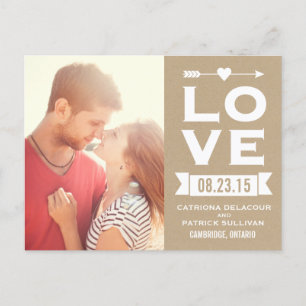 LIEBE Rustikales Shabby Chic   Save the Date Postk Ankündigungspostkarte