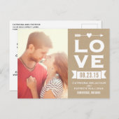 LIEBE Rustikales Shabby Chic | Save the Date Postk Ankündigungspostkarte (Vorne/Hinten)