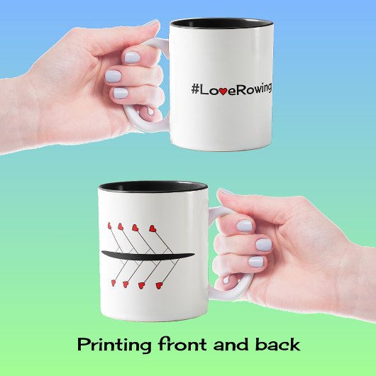Liebe Ruwing Hashtag Slogan und Boot Zweifarbige Tasse