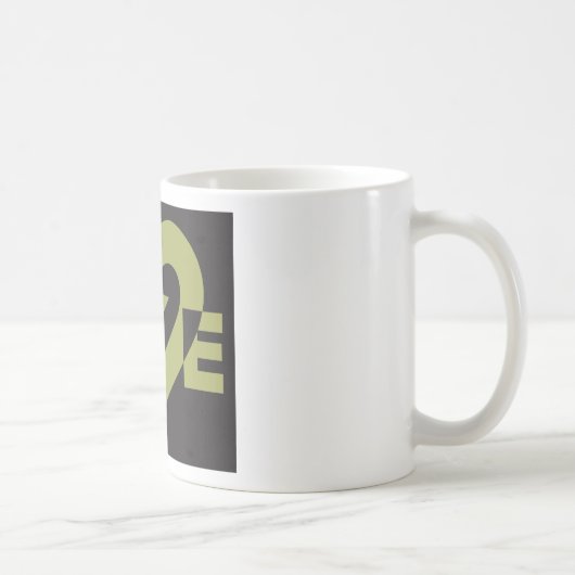 Liebe Sage Green auf Schwarz Kaffeetasse (Rechts)