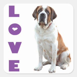 Liebe Saint Bernard Welpen Hund Aufkleber / Etiket