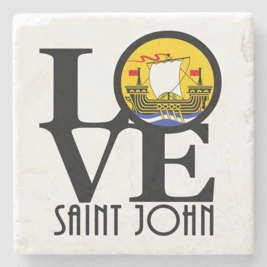 LIEBE Saint John New Brunswick Steinuntersetzer (Vorderseite)