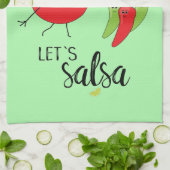Liebe Salsa Tancing Humorvolle Niedlich Food Sloga Geschirrtuch (Gefaltet)