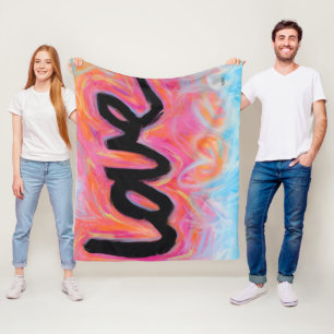 "LIEBE" Sammlungs-FleeceThrow Fleecedecke