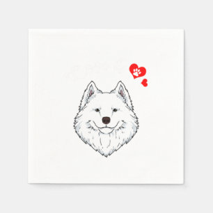 Liebe Samoyed Dog Eigentümer Samoyed Paw Herzgesch Serviette