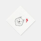 Liebe Samoyed Dog Eigentümer Samoyed Paw Herzgesch Serviette (Ecke)