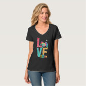 Liebe Samoyed Gefärbte Krawatte Regenbogen Samoyed T-Shirt (Vorderseite Vollansicht)