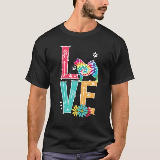Liebe Samoyed Gefärbte Krawatte Regenbogen Samoyed T-Shirt (Vorderseite)