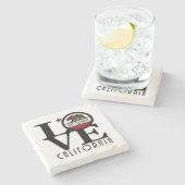 LIEBE San Clemente Kalifornien Steinuntersetzer (Seitenansicht)