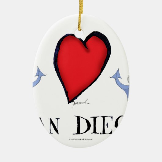 Liebe San Diego Keramik Ornament (Vorne)