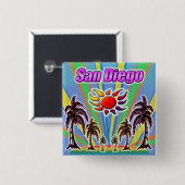 Liebe San Diego Sommer Button (Vorne & Hinten)