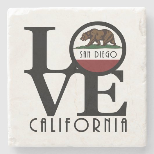 LIEBE San Diego Steinuntersetzer (Vorderseite)
