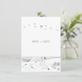 Liebe Sandy Beach Minimal Wedding Save The Date (Stehend Vorderseite)