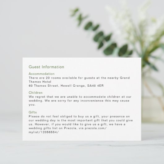 Liebe Sandy Beach Minimalistisch Line Art Guest Begleitkarte (Stehend Vorderseite)