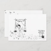 Liebe Sandy Beach Minimallinie Art Petite Begleitkarte (Vorne/Hinten)