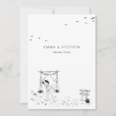 Liebe Sandy Beach Minimallinie Art Wedding Einladung (Vorderseite)