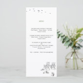 Liebe Sandy Beach Minimallinie Art Wedding Menükarte (Stehend Vorderseite)