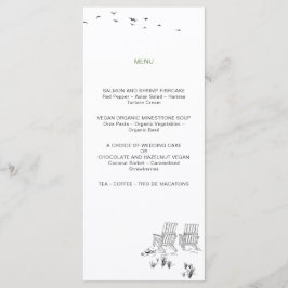 Liebe Sandy Beach Minimallinie Art Wedding Menükarte