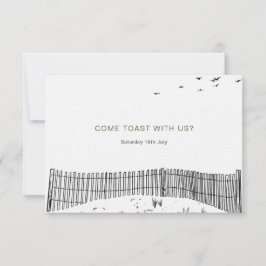 Liebe Sandy Beach Minimallinie Art Wedding RSVP Karte