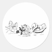 Liebe Sandy Beach Minimallinie Art Wedding Runder Aufkleber (Vorderseite)