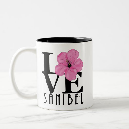 LIEBE Sanibel Pink Hibiskus 11oz Zweifarbige Tasse (Links)