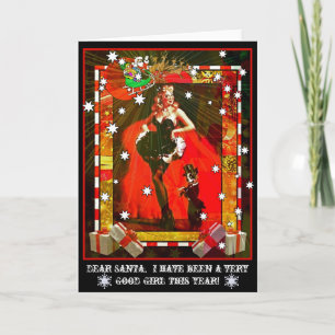 Liebe Sankt, bin ich ein sehr gutes Mädchen Feiertagskarte